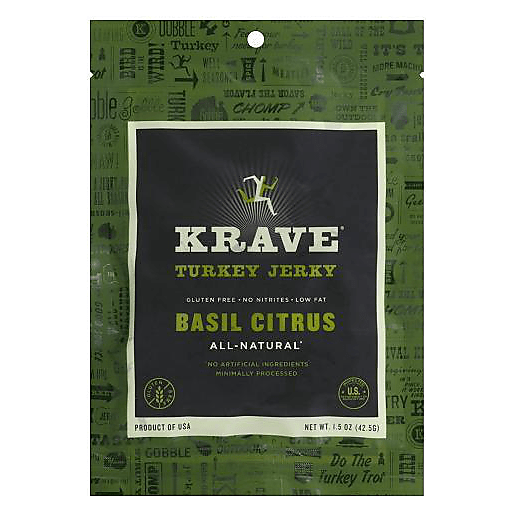 Krave Turkey Jerky, Basil Citrus