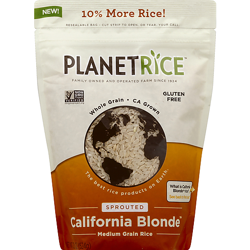 Planet Rice Sprouted, Medium Grain, California Blonde 22 Oz