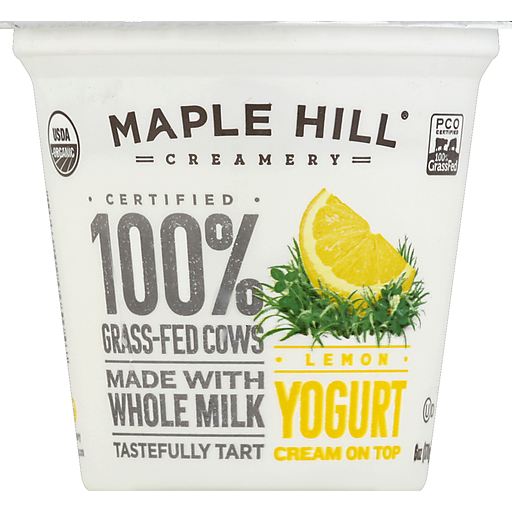 Maple Hill Creamery Yogurt, Cream On Top, Lemon 6 Oz