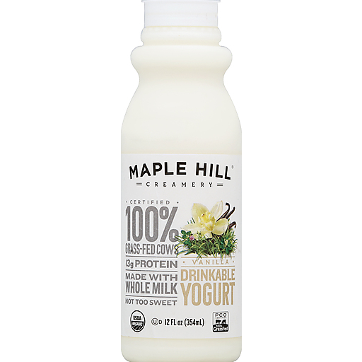 Maple Hill Creamery Yogurt, Drinkable, Vanilla 12 Oz