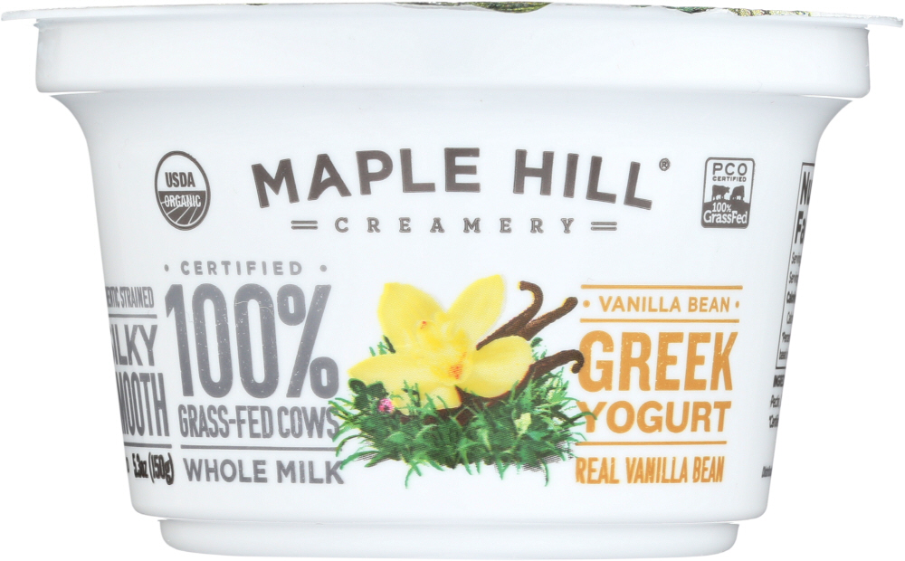 Maple Hill Creamery 100% Grass-Fed Organic Vanilla Bean Greek Yogurt - 5.3oz