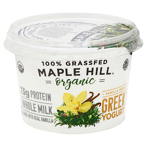 Maple Hill Greek Yogurt, Whole Milk, Organic, Vanilla Bean 16 Oz