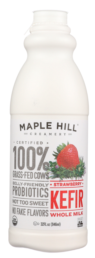 Maple Hill Creamery Organic Kefir Strawberry Yogurt Drink 32 Oz