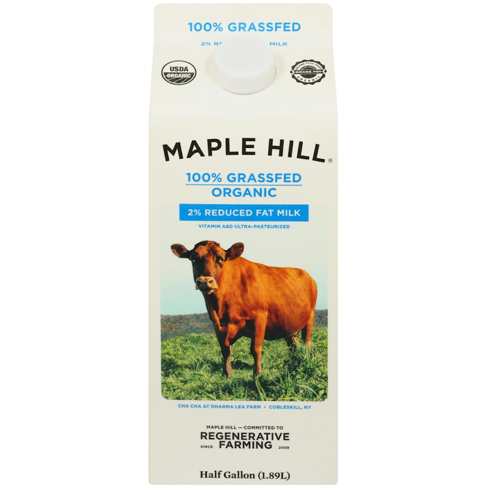 Maple Hill Creamery Organic Milk, Reduced Fat, 2