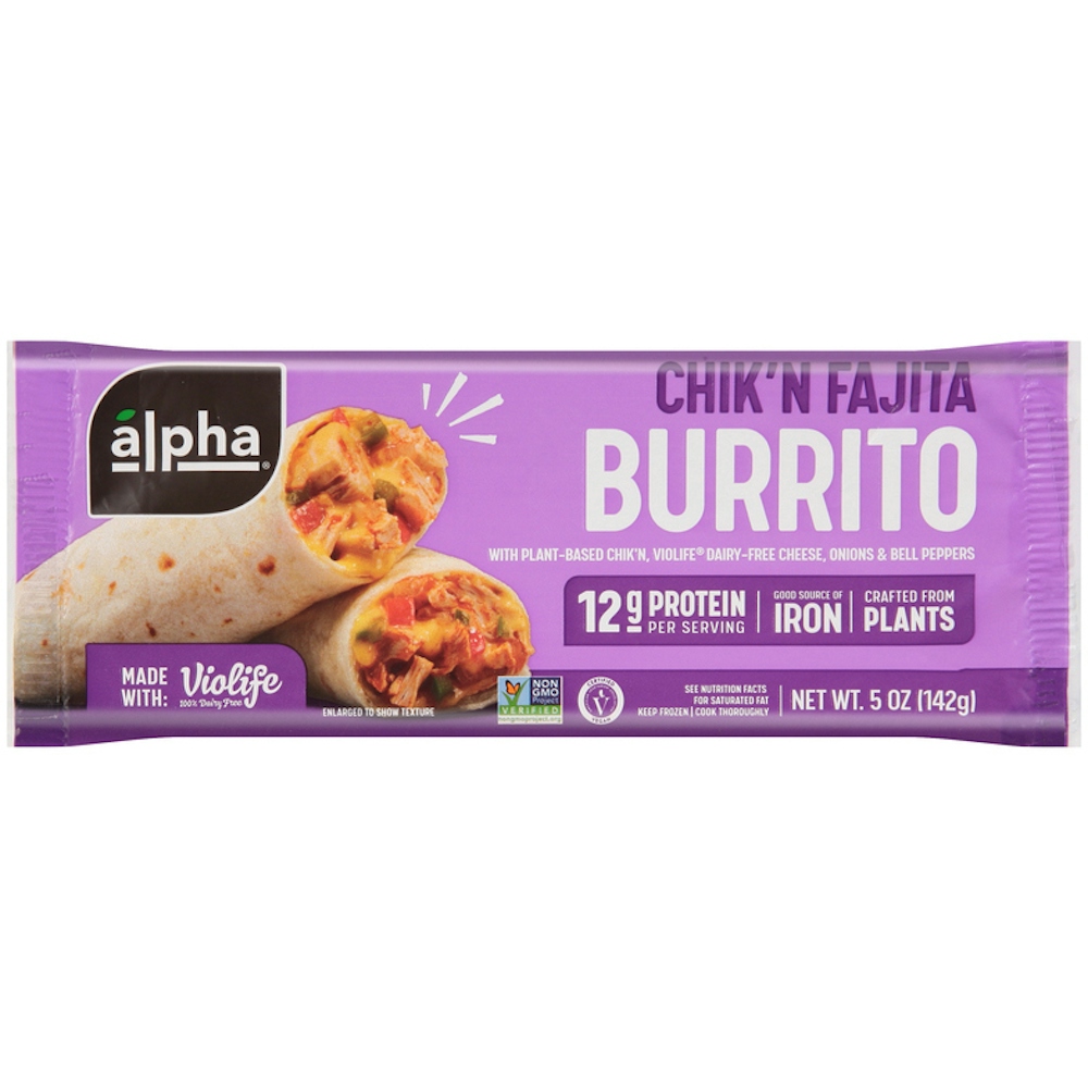 Alpha Foods Plant-Based Chik'n Fajita Burrito 5 Oz