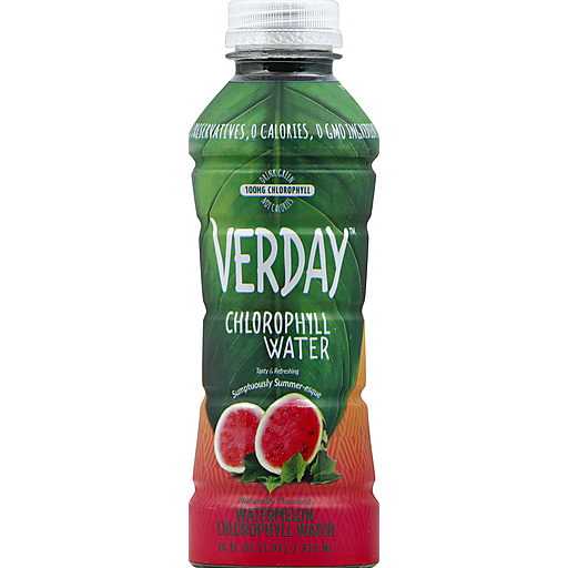 Verday Chlorophyll Water, Watermelon 16 Oz