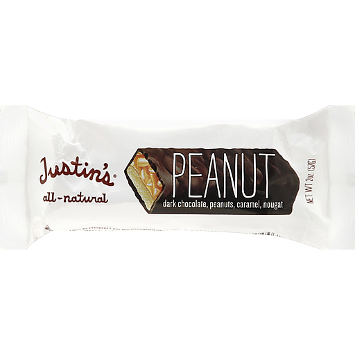 Justins Peanut Dark Chocolate, Peanuts, Caramel, Nougat Bar