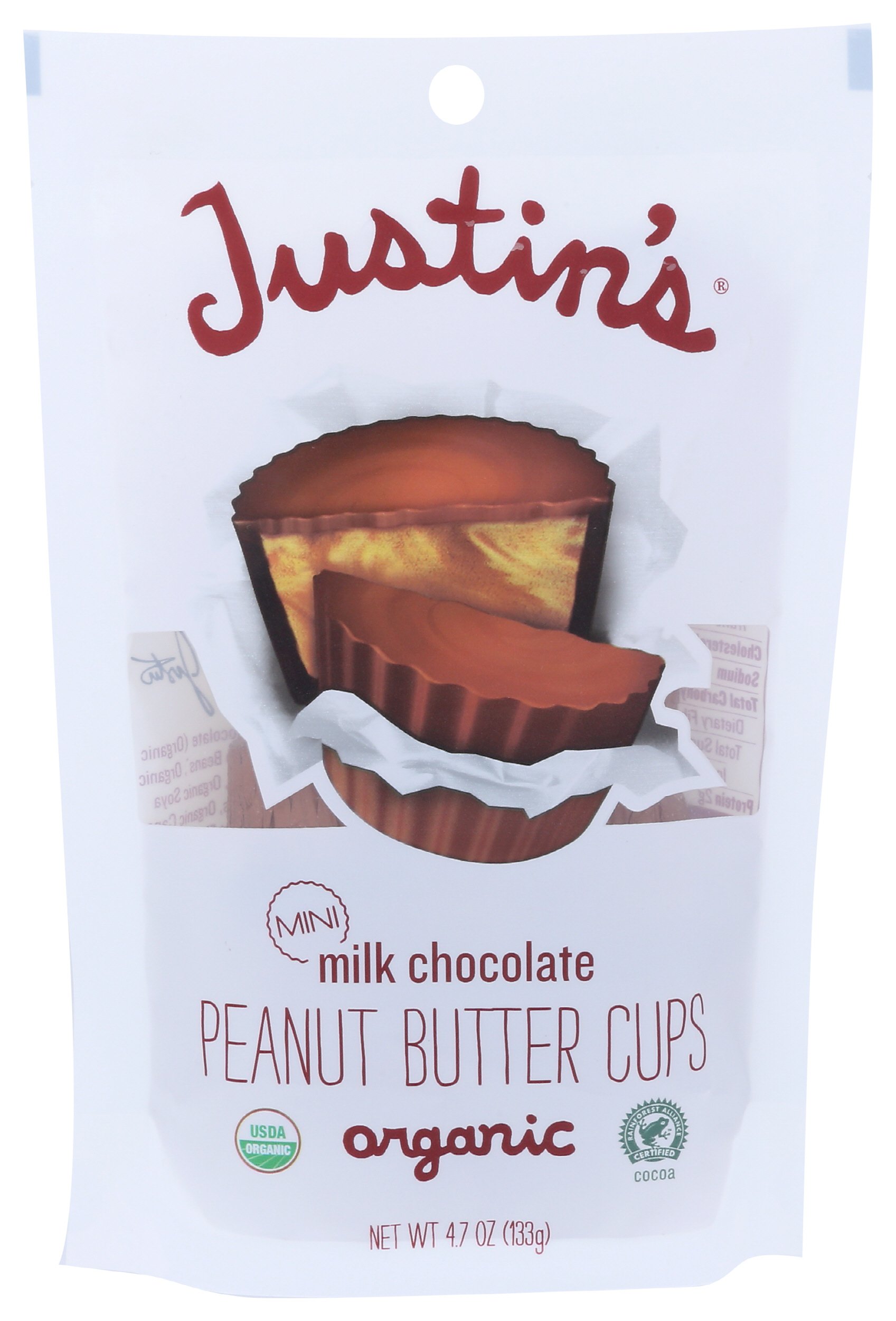 Justin's Peanut Butter Cups, Organic, Milk Chocolate, Mini - 4.7 Ounce