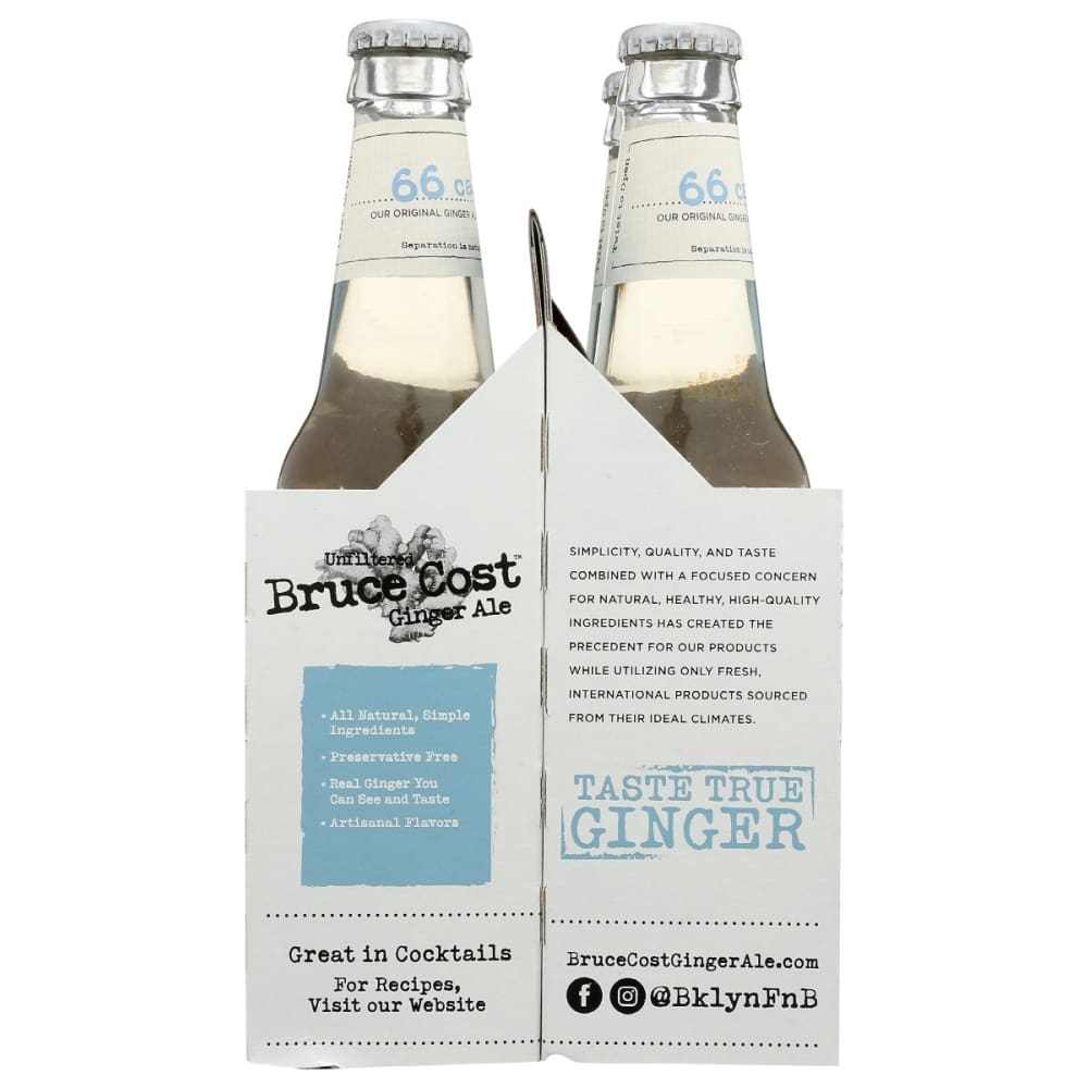 Bruce Cost Ginger Ale Bc66 With Monk Fruit Case Of 6 4/12 Fl Oz