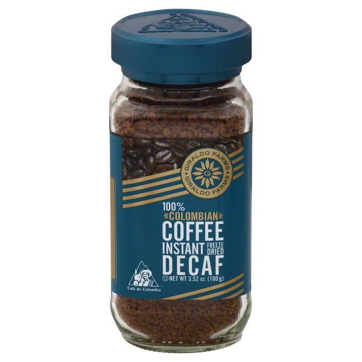 Giraldo Farms Colombian Freeze Dried Decaf Instant Coffee, 3.52 Oz