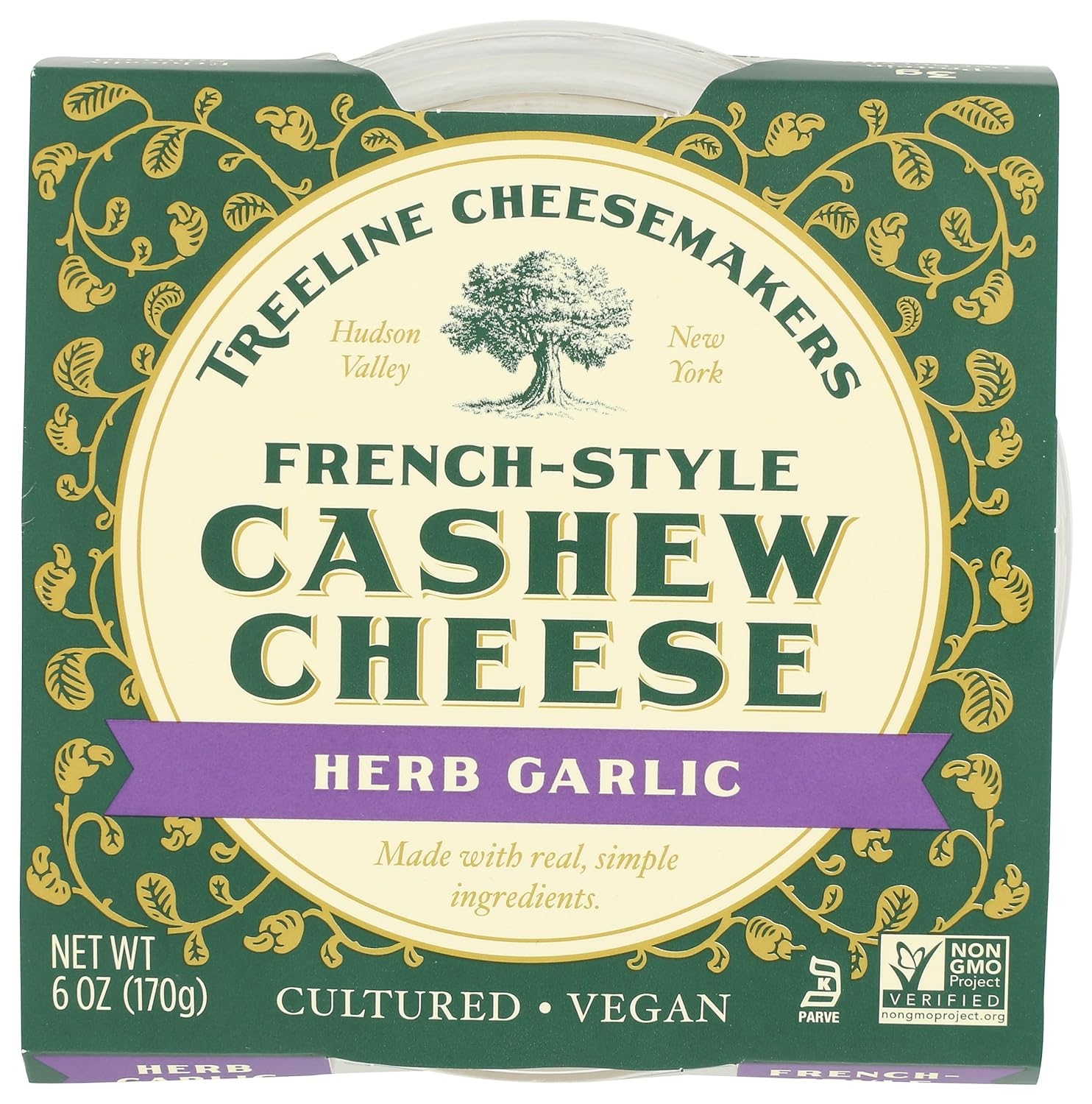Treeline Nut Cheese, Soft French Style, Herb Garlic