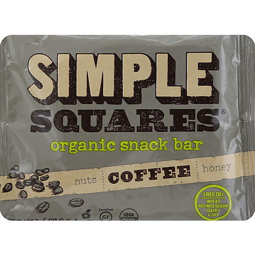 Simple Squares Organic Snack Bar, Coffee