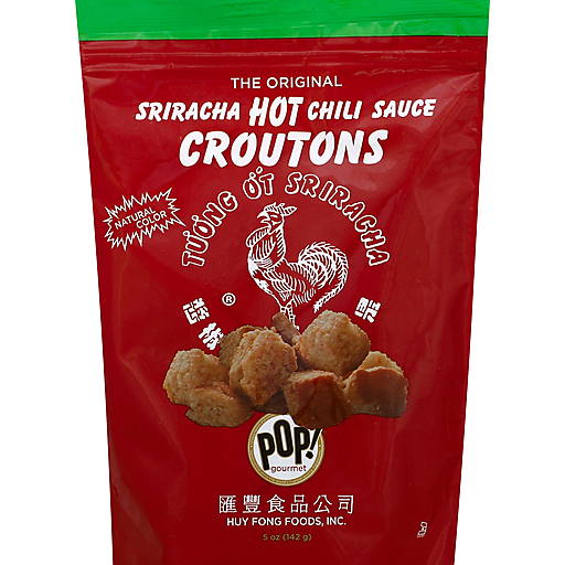 Pop Gourmet Croutons, Sriracha Hot Chili Sauce 5 Oz