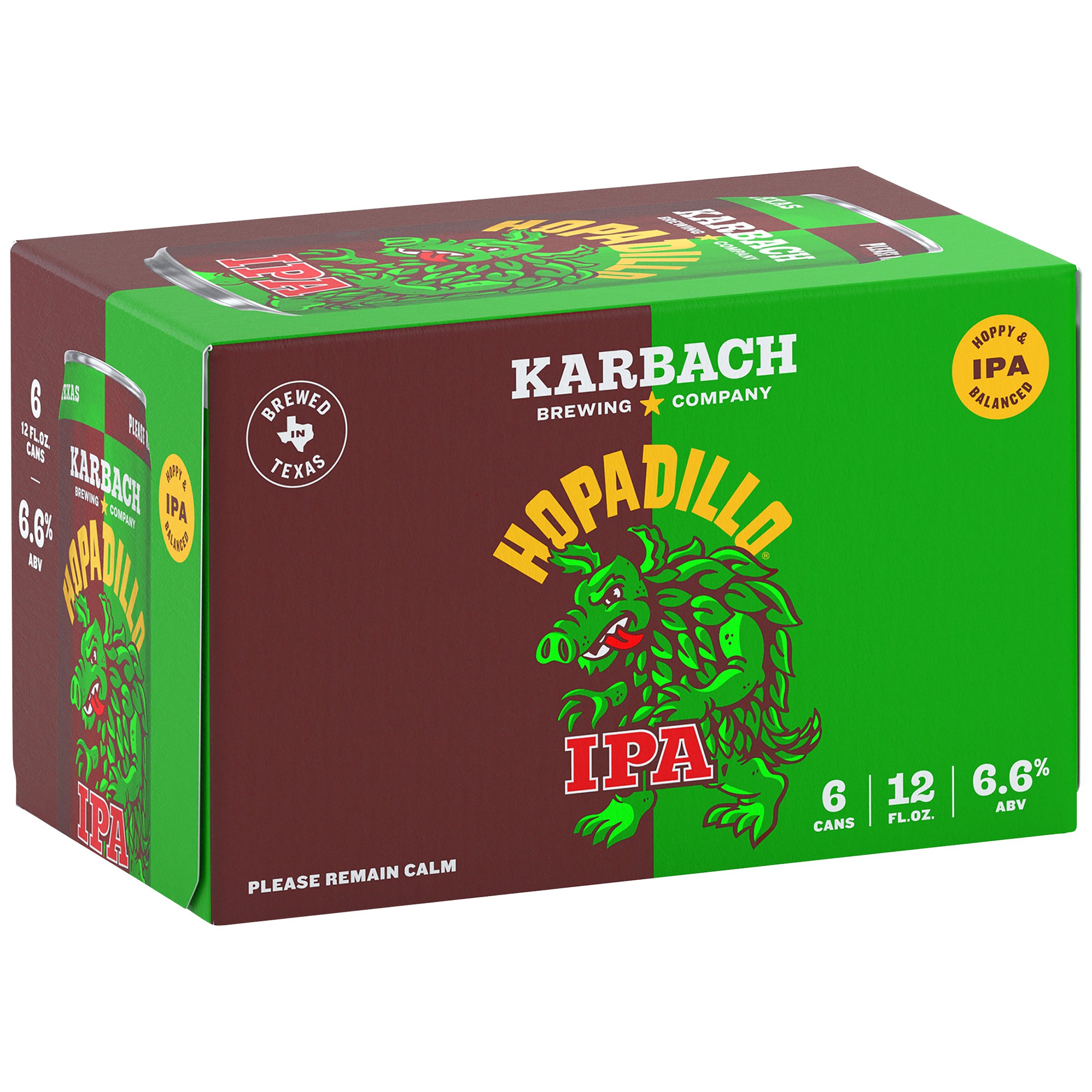 Karbach Brewing Company Hopadillo IPA, 6 Pack 12 Fl. Oz. Cans