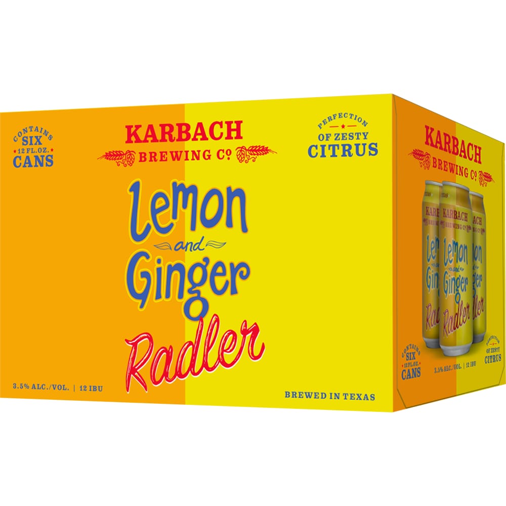 Karbach Beer, Radler, Lemon And Ginger