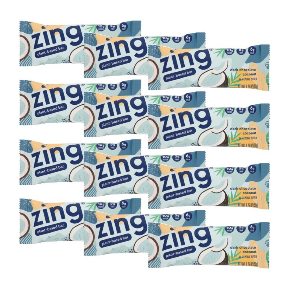 Zing Bars Dark Chocolate Coconut Nutrition Bar, 1.76 Oz (Case Of 5)