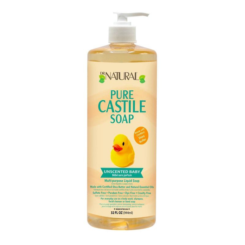 Dr. Natural Pure Castile Liquid Baby Soap Unscented -- 32 Fl Oz