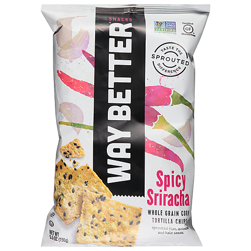 Way Better Snacks Spicy Sriracha Whole Grain Corn Tortilla Chips