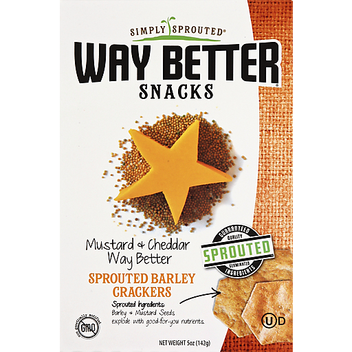 Simply Sprouted Way Better Snacks, Mustard & Cheddar