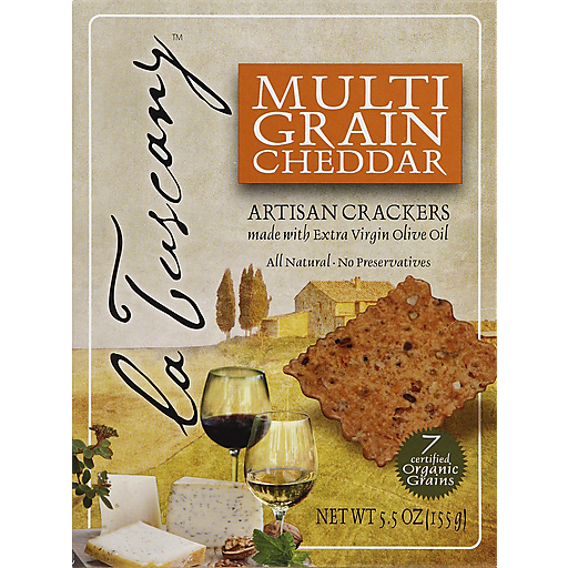 La Tuscany Crackers, Artisan, Multi Grain Cheddar