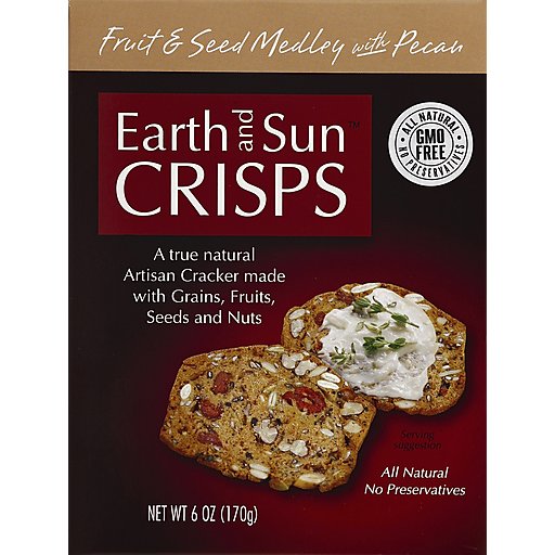 Earth and Sun Crisps Cracker, Fruit & Seed Medley With Pecan