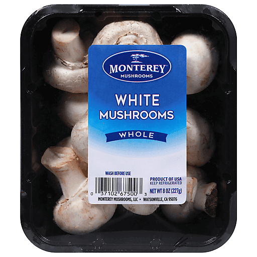 Monterey White Mushrooms, Whole 8 Oz