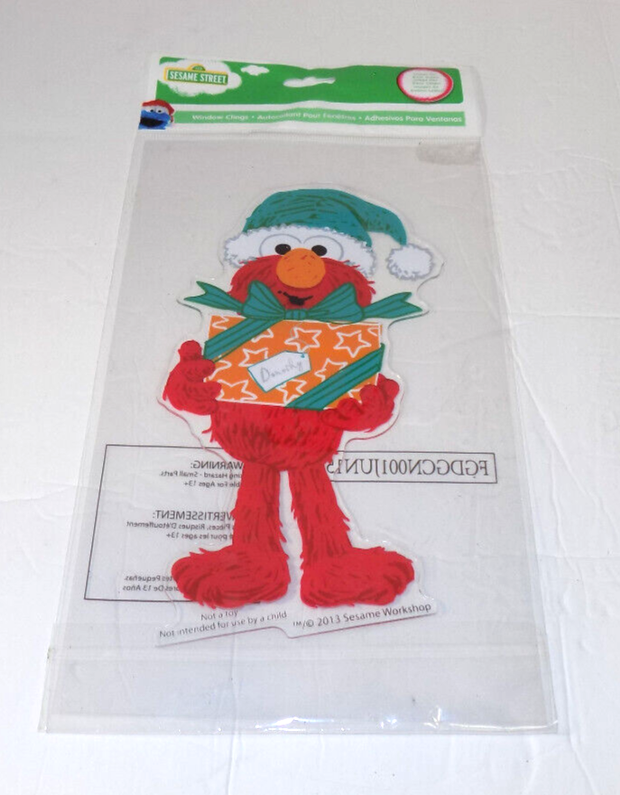 1888 Mills Sesame Street ELMO 8X 4 CHRISTMAS Reusable Window Cling Sticker Washable