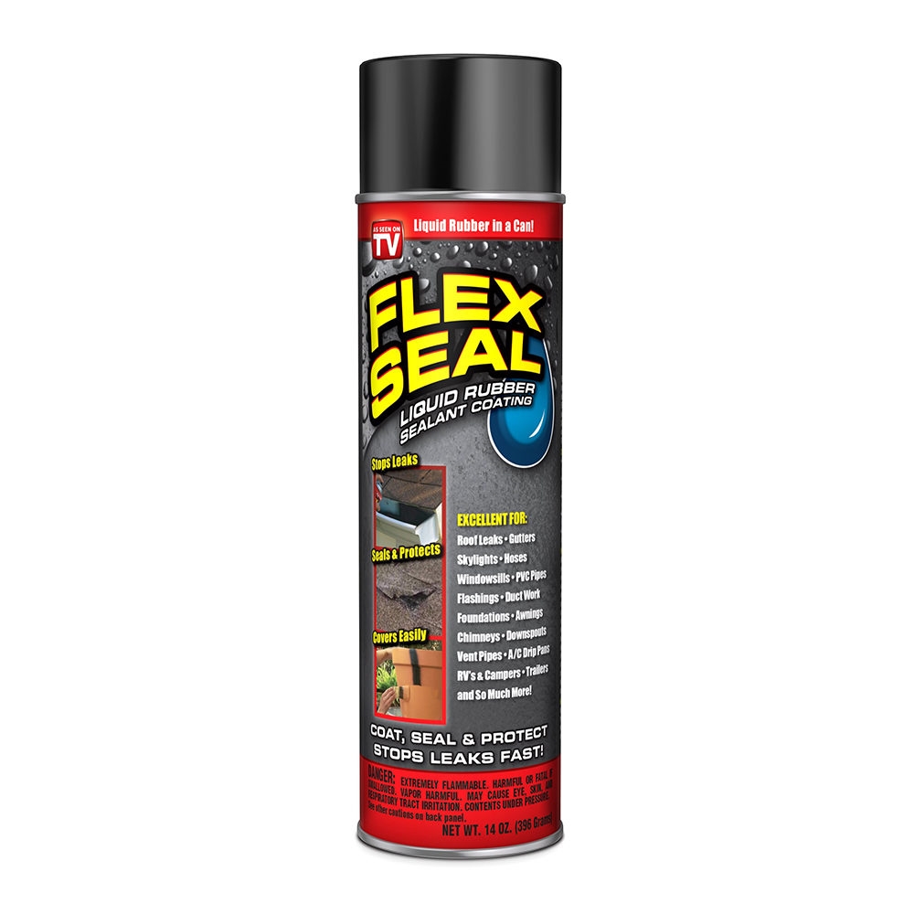 Flex Seal Liquid Rubber Sealant Coating Spray, 14 Oz Can, Black