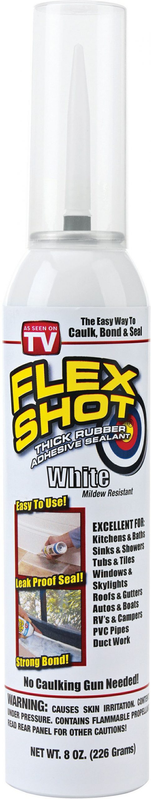Flex Shot Thick Rubber Adhesive Sealant Caulk – White