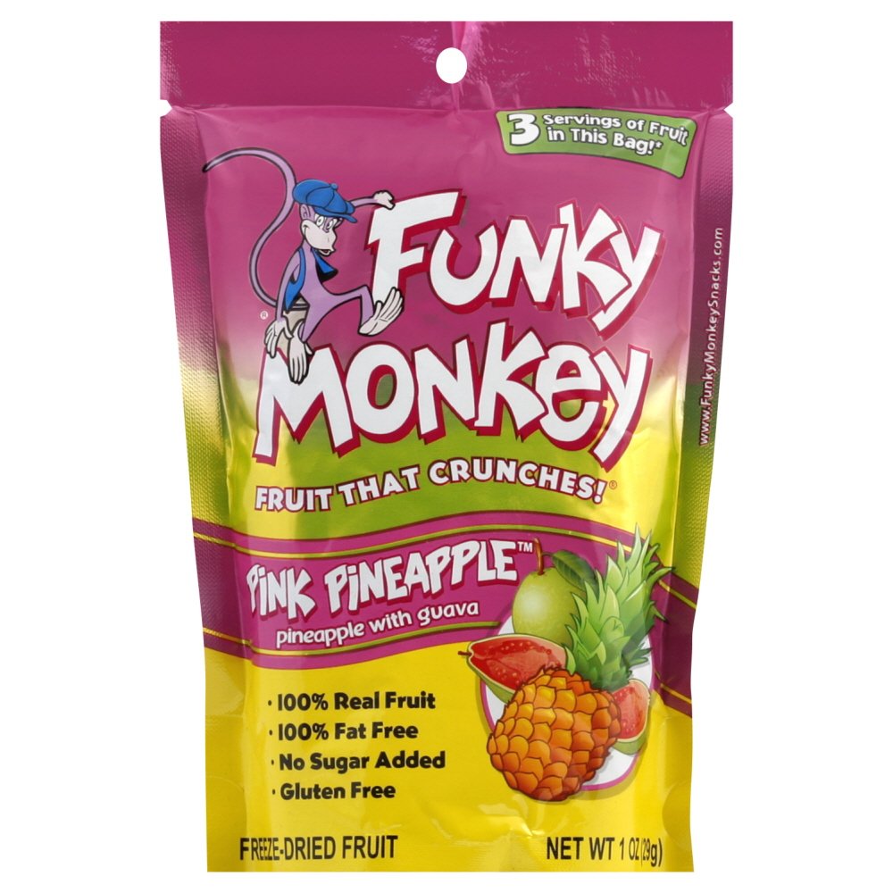 Funky Monkey Freeze Dried Fruit, Pink Pineapple 1 Oz