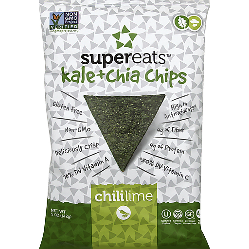 Supereats Chips, Kale + Chia, Chili Lime 5 Oz