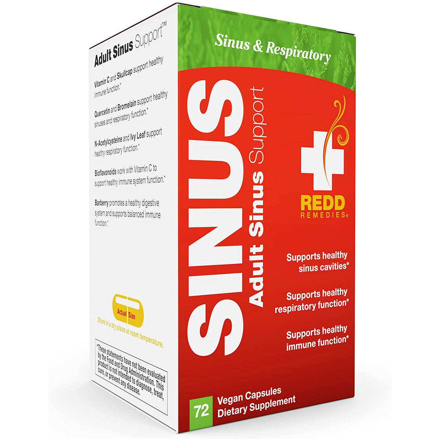 Redd Remedies Adult Sinus Support 72 Vegan Capsules