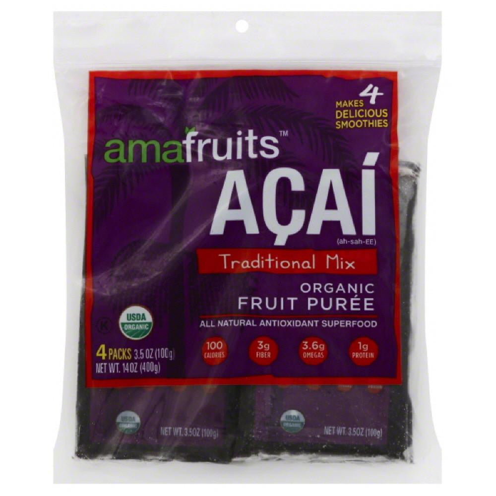 Amafruits Fruit Puree, Organic, Traditional Mix, Acai