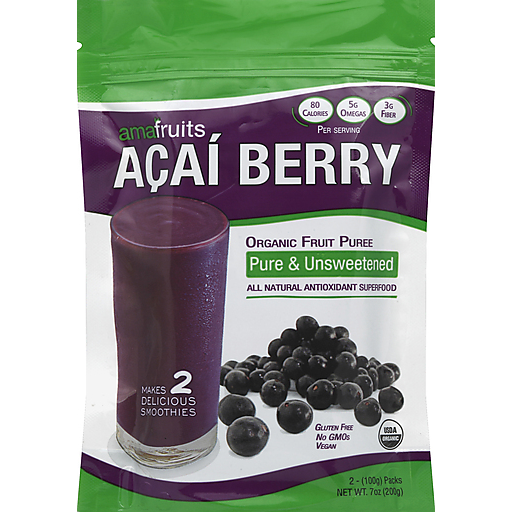 Amafruits Fruit Puree, Organic, Acai Berry