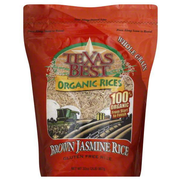 Texas Best Organics Rice - Organic - Jasmine Brown - 32 Oz - Case Of 6