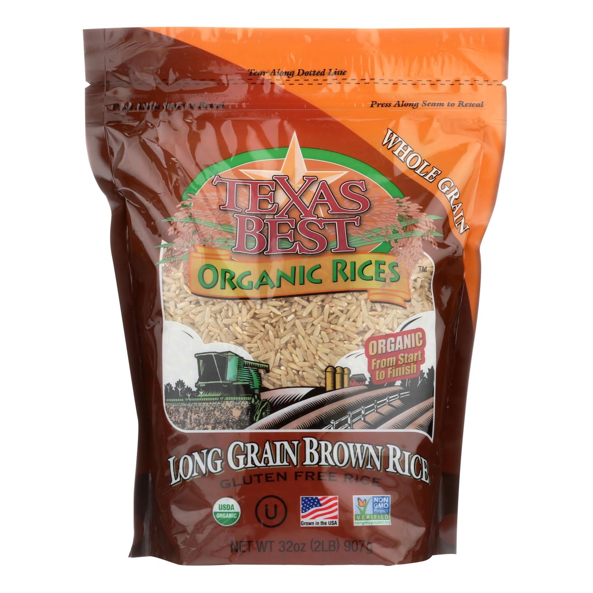Texas Best Organics Rice Organic Long Grain Brown 32 Oz Case Of 6