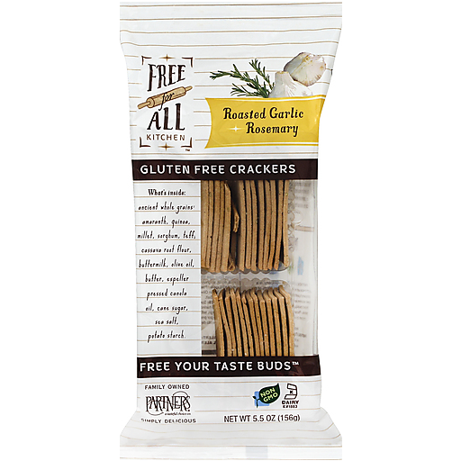 Free for All Kitchen Crackers, Gluten Roasted Garlic Rosemary
