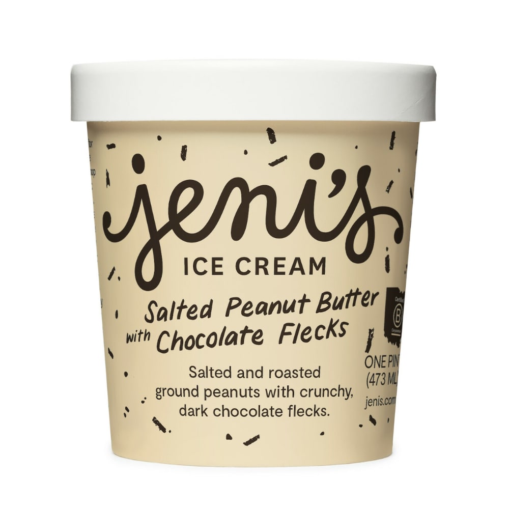 Jeni's Ice Cream, Salted Peanut Butter With Chocolate Flecks 1 Pt
