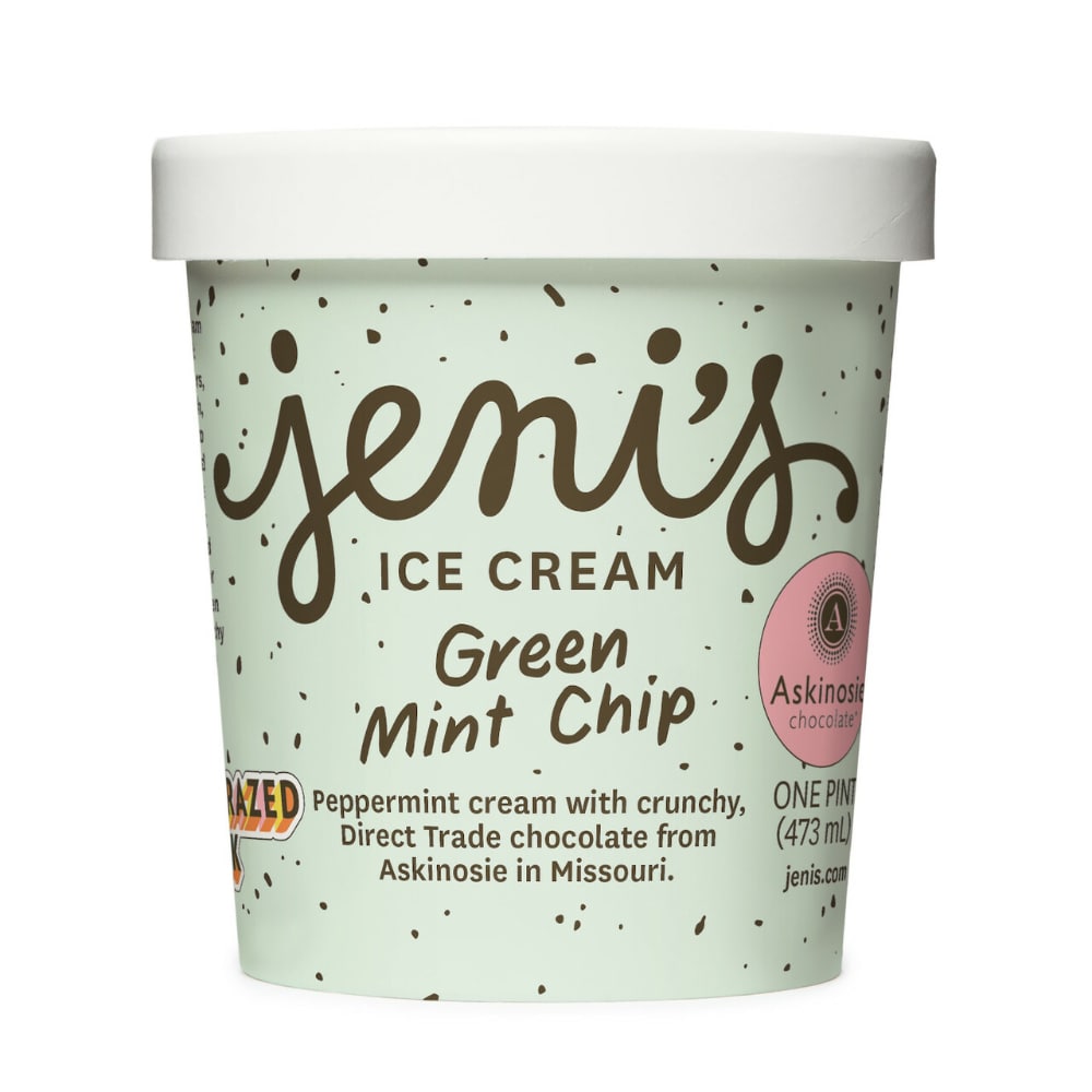 Jeni's Ice Cream, Green Mint Chip 1 Pt
