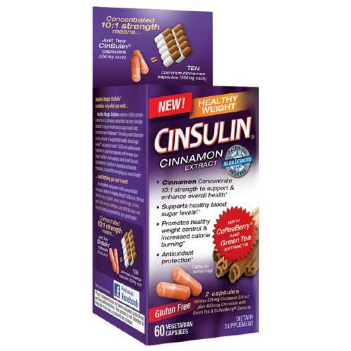 Cinsulin Water Extract Of Cinnamon Healthy Weight Capsules
