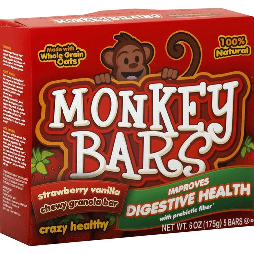 Monkey Bars Granola Bar, Chewy, Strawberry Vanilla