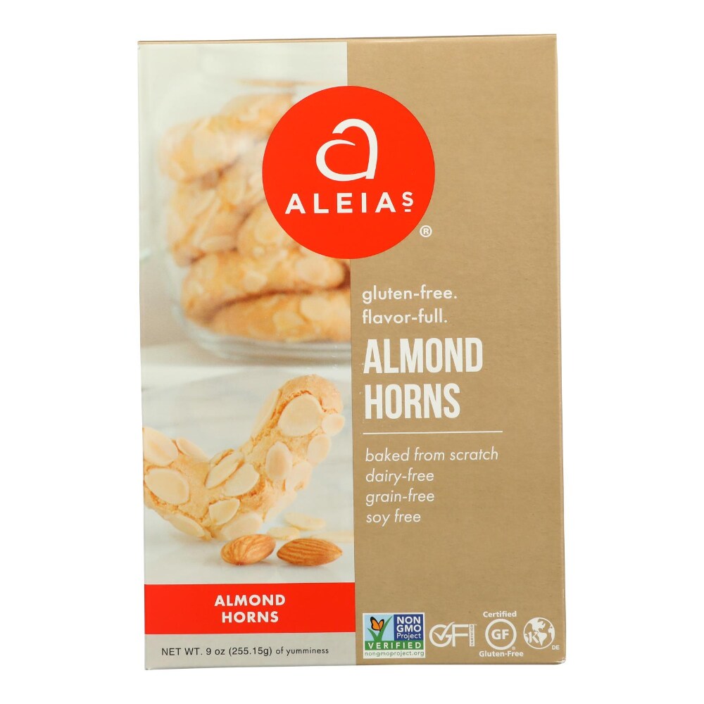 Aleia's Gluten Free Cookies - Almond Horns - Case Of 6 - 9 Oz