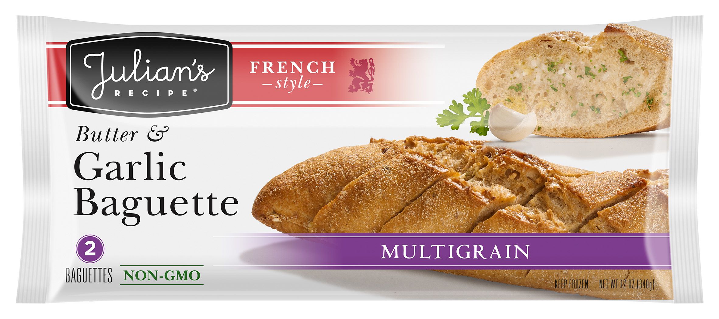 Julian's Recipe Baguette, Garlic, Multigrain, Garlic & Butter