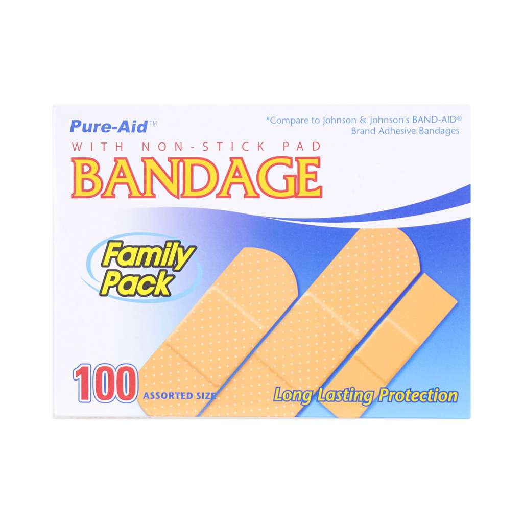 Pure-aid Bandages 100ct Asst Sizes-whole