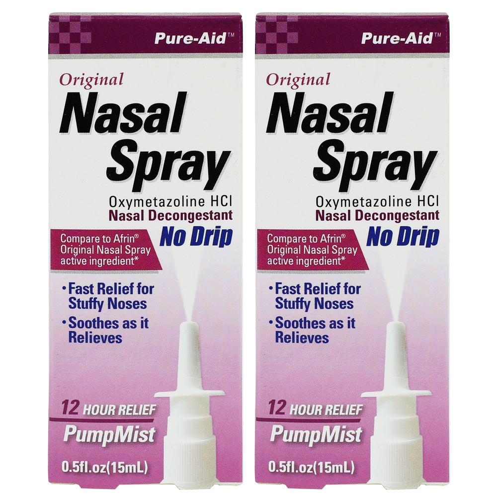 Pure-Aid No Drip Original Nasal Decongestant Spray 0.5 Oz