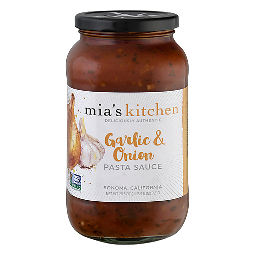 Mia's Kitchen Authentic Pasta Sauce Garlic & Onion, 25.5 Oz