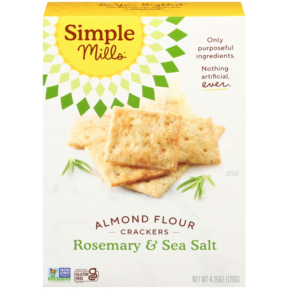 Simple Mills Rosemary & Sea Salt Almond Flour Crackers - 4.25 Ounce