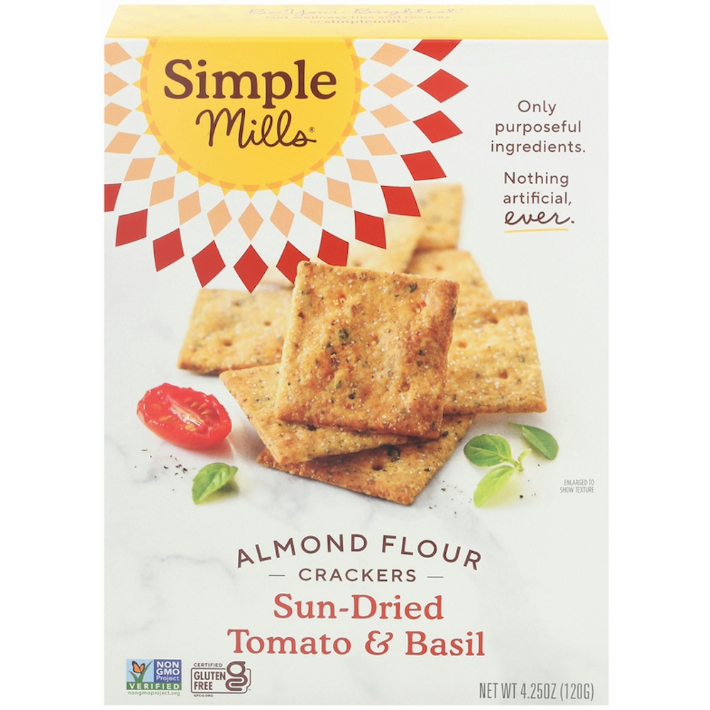 Simple Mills Almond Flour Crackers Sun Dried Tomato & Basil 4.25 Oz