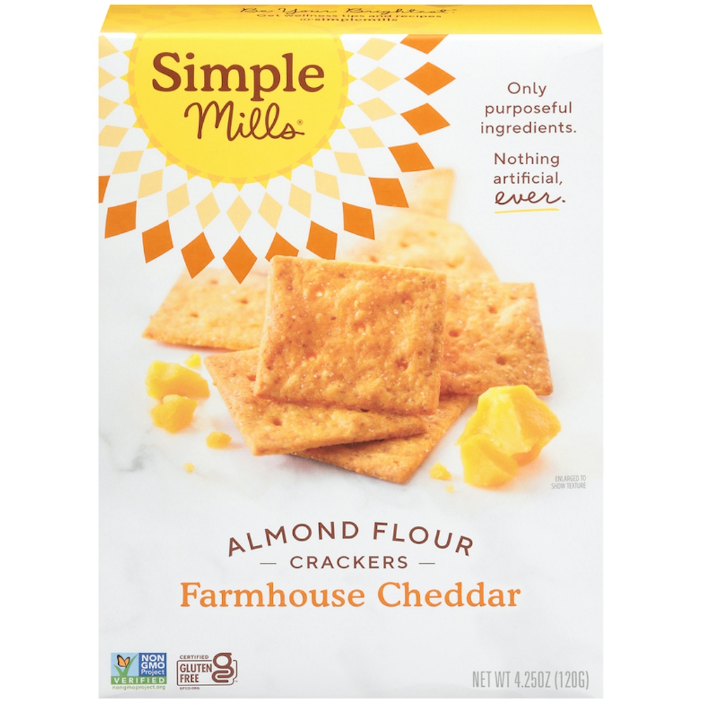 Simple Mills Farmhouse Cheddar Almond Flour Crackers - 4.25 Ounce