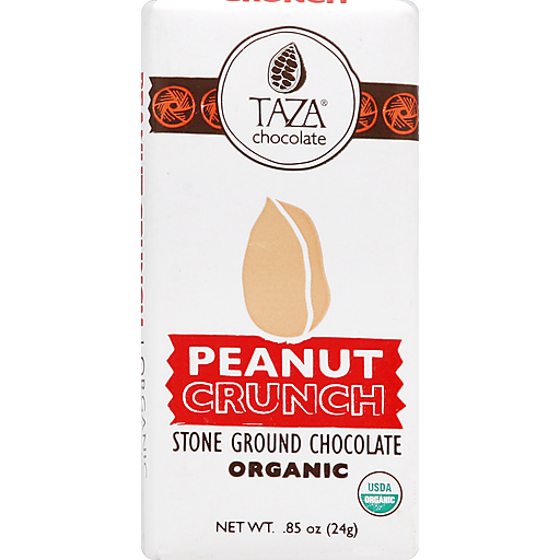 Taza Dark Chocolate, Stone Ground, Organic, Peanut Crunch 0.85 Oz